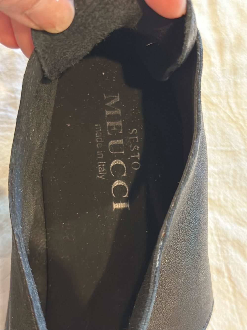 Sesto Meucci Black Open-Toe Leather Sandal with Snakeskin Accent - Picture 10 of 10